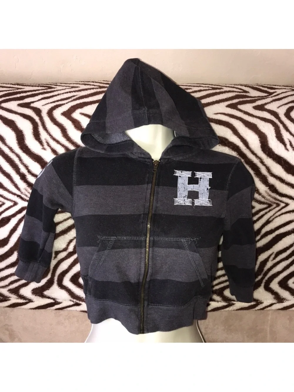 Arizona Jean company 3T Hooded Zip-Up Sweatshirt - Charcoal & Black
